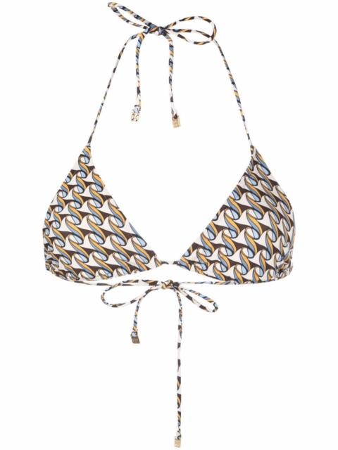 TORY BURCH wave-print bikini top