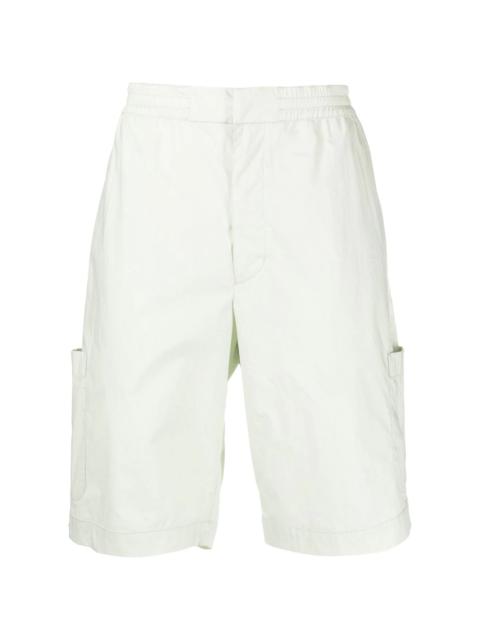 elasticated-waist cotton bermuda shorts