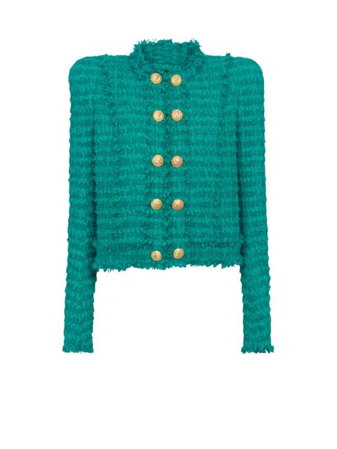 Fringed tweed jacket