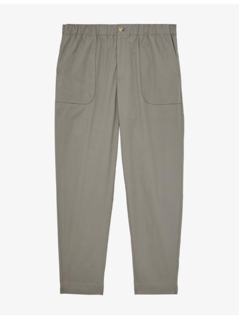 REISS Snap Cotton-Blend Tapered Trousers