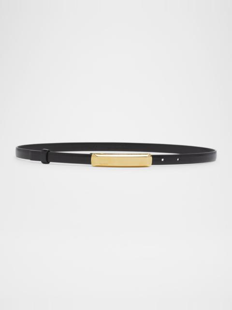 TOM FORD Bar Smooth Leather Skinny Belt