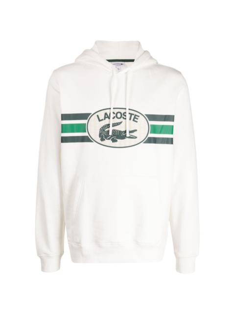 logo-print drawstring cotton hoodie