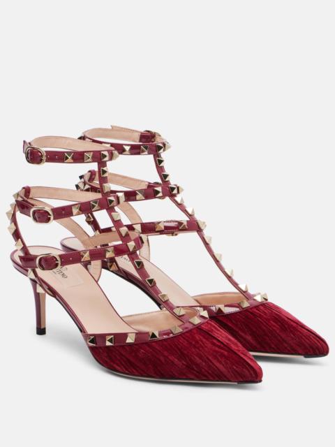 Valentino Rockstud 65 velvet and leather pumps