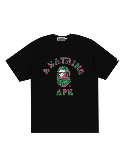 BAPE Graffiti Pattern College Tee 'Black'