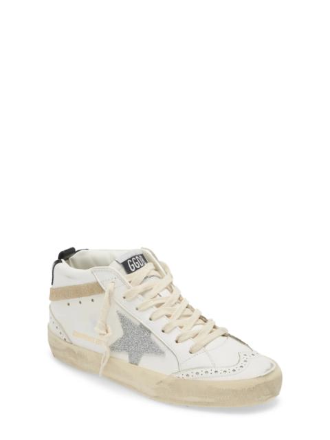 Mid Star Glitter Sneaker in White/Gold