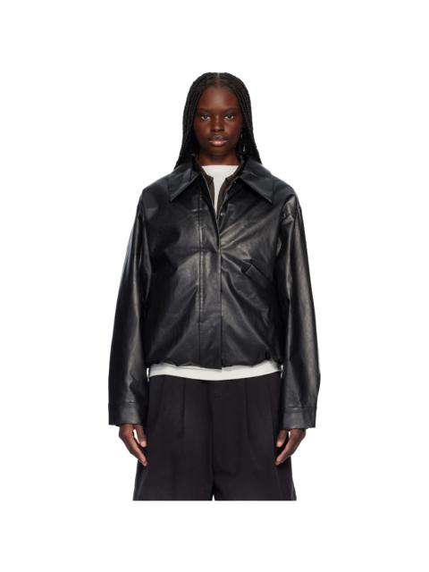 KASSL Editions Black Short Oil Bomber Jacket