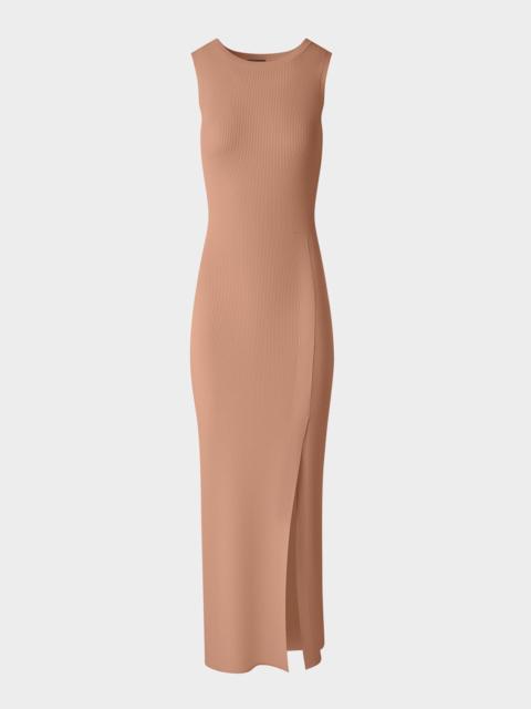 AKRIS Sleeveless Ribbed Stretch Crepe Tube Dress