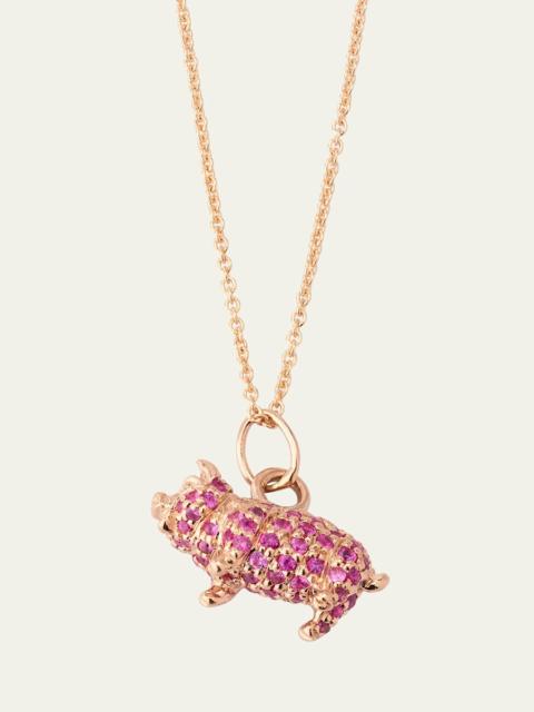 SYDNEY EVAN Girl's Pig Pink Diamond Charm Necklace