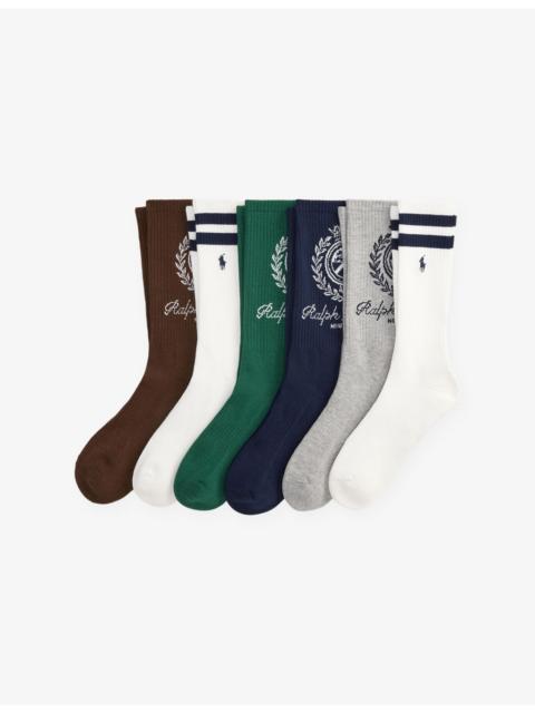 Polo Ralph Lauren Branded Pack of Six Stretch-Woven Socks