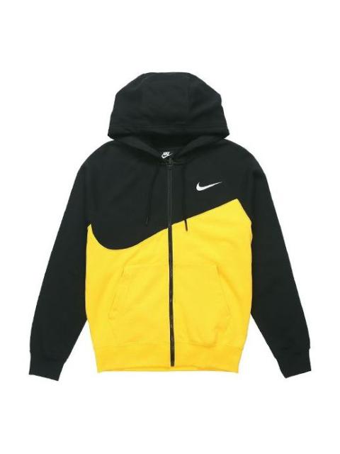 Nike Nike Colorblock Knit Hooded Jacket Black Yellow Blackyellow CT3425-780