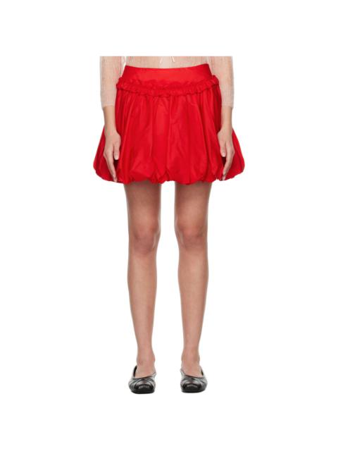 Simone Rocha Red Gathered Bubble Miniskirt