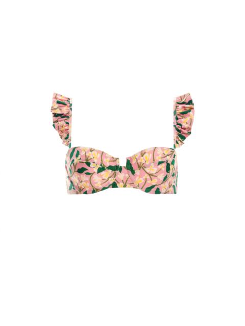 Agua by Agua Bendita Kiwi Dos Gardenias Rosa Bikini Top