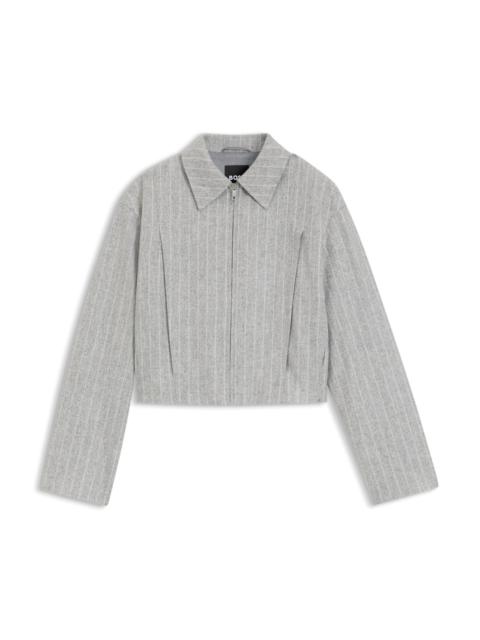 BOSS REGULAR-FIT JACKET IN STRIPED FLANNEL
