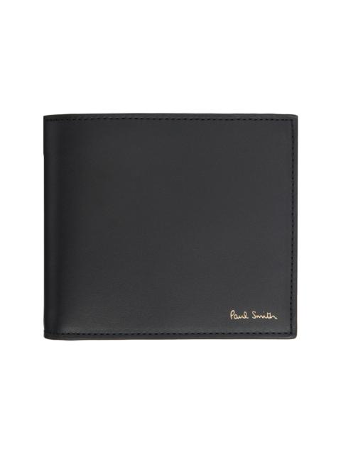 Paul Smith Black 'Signature Stripe' Interior Billfold & Coin Wallet