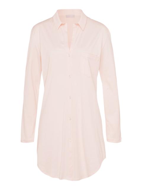 HANRO Cotton Deluxe Button Front Cotton Sleep Shirt