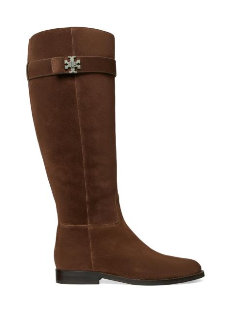 TORY BURCH Women's Turnlock Suede Riding Boots - Dark Cocoa