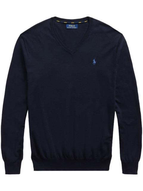 Polo Ralph Lauren logo embroidered V-neck jumper