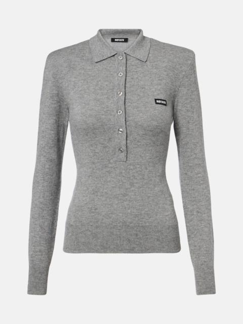 ROTATE Wool and cashmere polo sweater