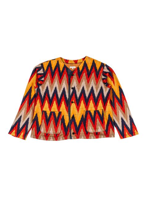 Engineered Garments Knit Cardigan Red/Navy Ikat Knit