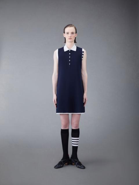 Thom Browne Merino Hector 4-bar Sleeveless Polo Mini Dress