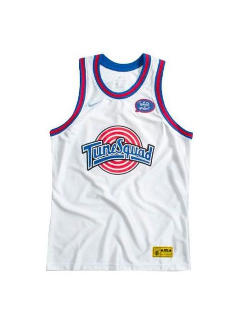 Nike Nike x Tune Squad Crossover Embroidered Logo Basketball Sports Jersey LeBron James 23 White CW4278-1