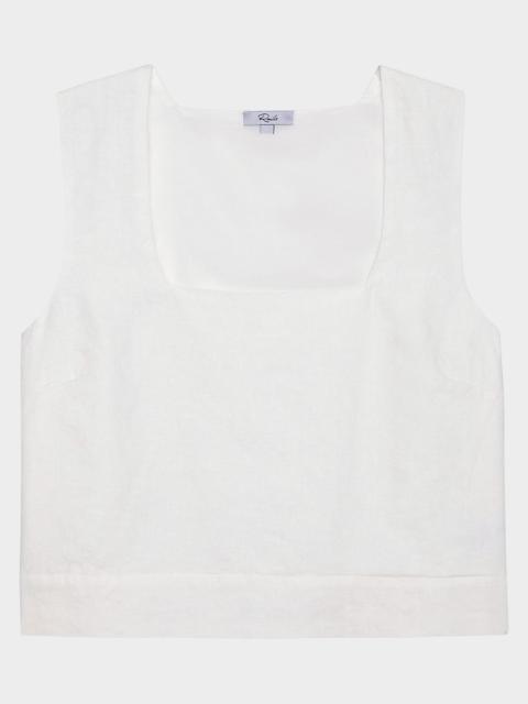 Rails Akira Square-Neck Linen Crop Top