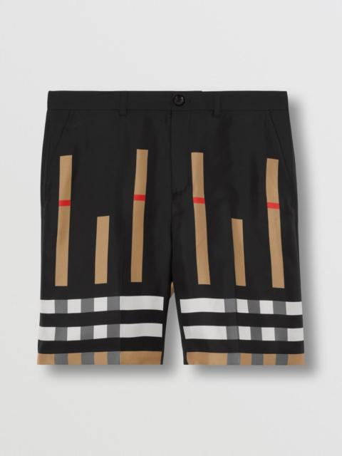 Burberry Sliced Check Silk Tailored Shorts