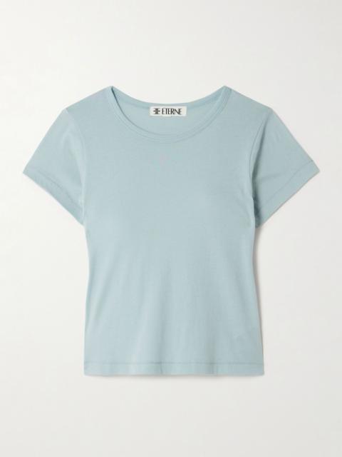 ÉTERNE Baby Tee cropped cotton and modal-blend jersey T-shirt Blue