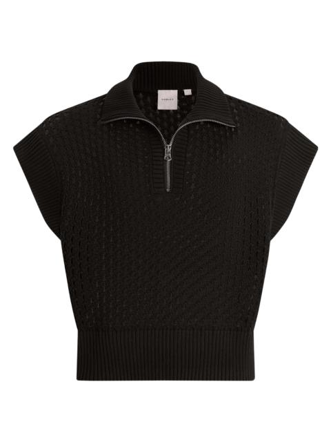 VARLEY Women's Gaines Open Cotton Quarter-Zip Top - Black