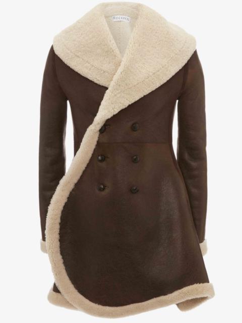 JW Anderson BUMPER-TUBE SHEARLING PEACOAT