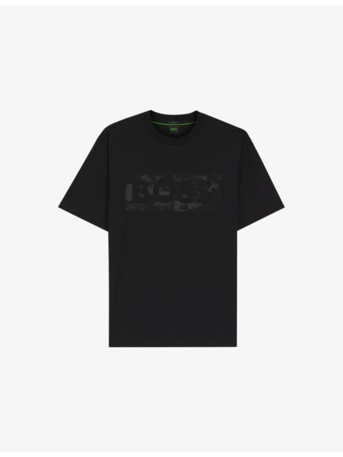 BOSS Branded-Print Short-Sleeved Cotton-Jersey T-Shirt