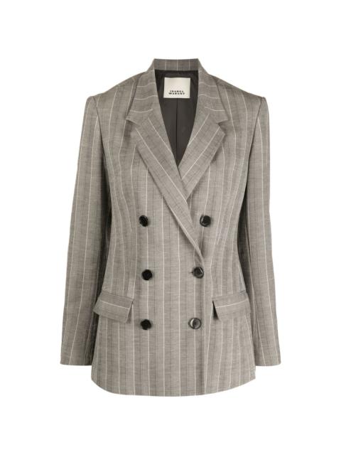 striped double-breasted blazer