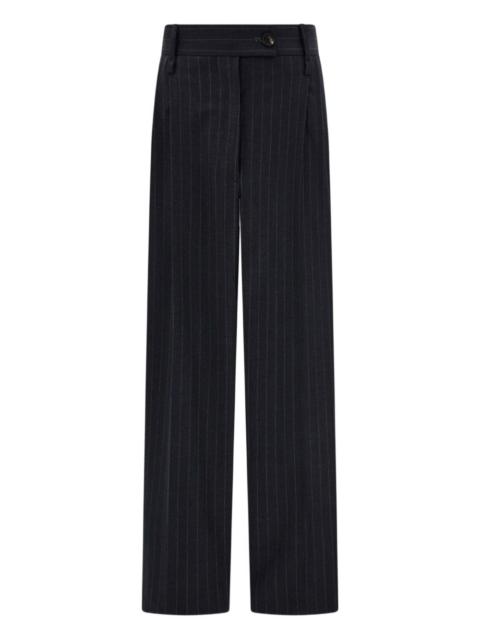 pinstripe pleated trousers