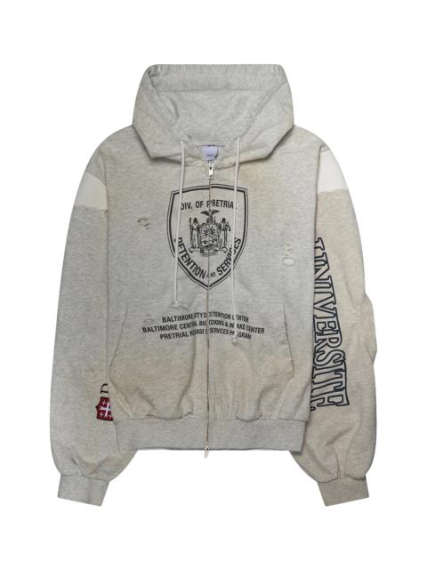 Protocol Index Reconstructed Zip-Up Hoodie "Grey / White" PI00023