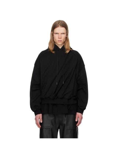 JUUN.J Juun. J Black Layered Twisted Hoodie