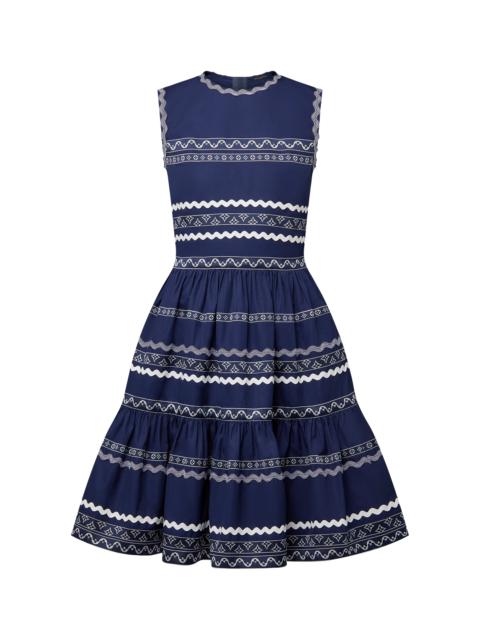 Louis Vuitton Graphic Trim Tiered Dress