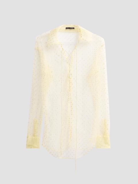 KIKI DE MONTPARNASSE Women's Merci Polka Dot-Embroidered Cover-Up Shirt - Citron