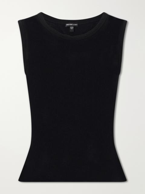 JAMES PERSE Ribbed Cotton And Cashmere-blend Tank