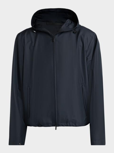 GIORGIO ARMANI Men & apos;s Silk and Nylon Full-Zip Hoodie
