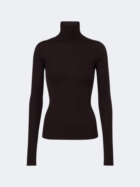 Sportmax Ribbed-knit virgin wool turtleneck sweater