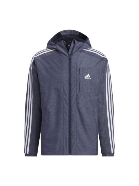 adidas 24/7 Regular Fit Wind.RDY Denim Woven Regular Hooded Windbreaker Jacket 'Grey White' IK7324