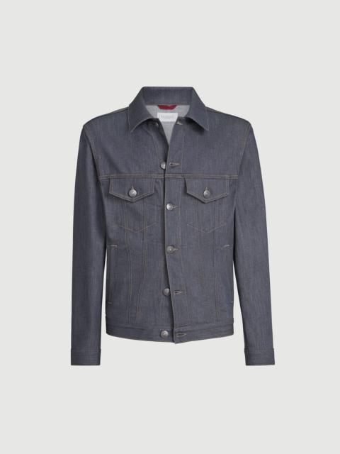 Brunello Cucinelli Comfort grayscale denim four-pocket jacket