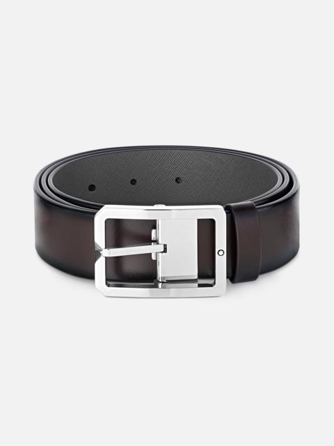 Montblanc Brown/Gray 35 mm reversible leather belt