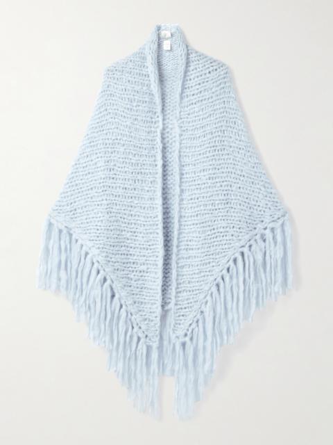 SUZIE KONDI Zoofka Fringed Ribbed Cashmere Shawl