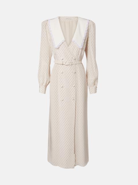 Alessandra Rich Polka-dot silk midi dress