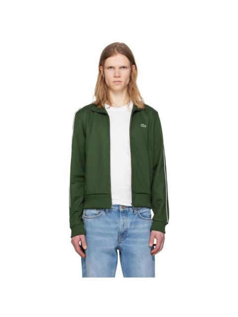 LACOSTE Green Paris Piqué Zip-Up Track Jacket