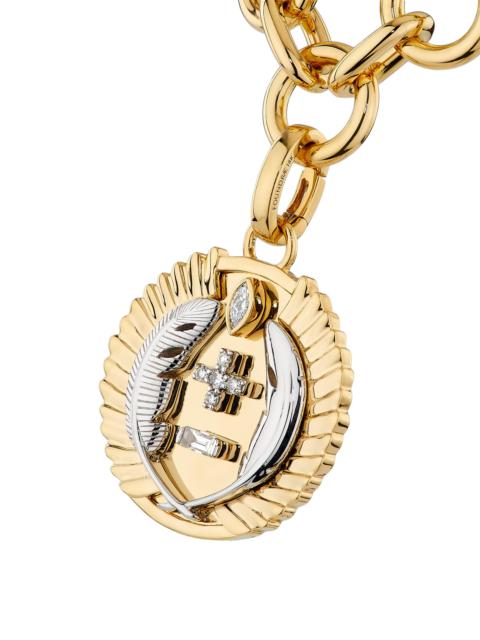 FOUNDRAE Women's Vivacity 18K Yellow & White Gold & 0.15 TCW Diamond Midsize Mixed Link Necklace - Yellow Gol