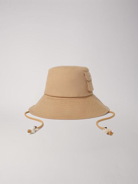 maje Beaded drawstring bucket hat