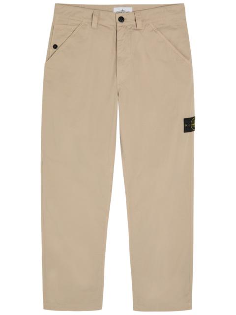 Stone Island Stone Island Cotton Ripstop Straight-leg Cotton Trousers
