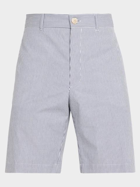 Brunello Cucinelli Men's Micro Stripe Bermuda Shorts